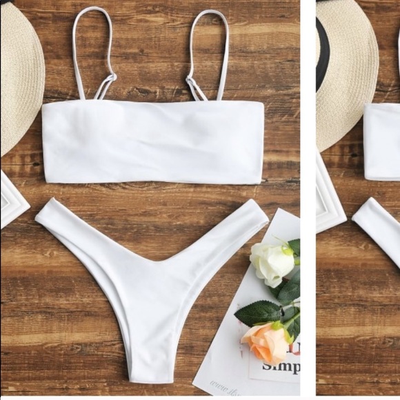 zaful white bathing suit